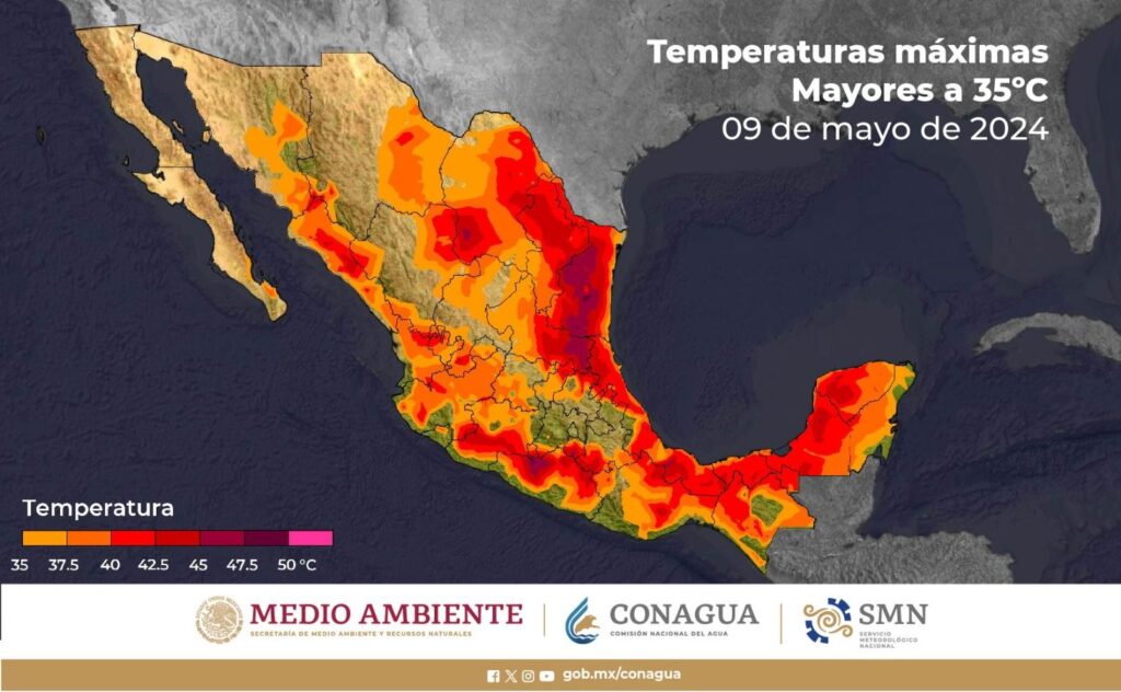 Se pronostican temperaturas extremas en 23 entidades de México y el Norte de Hidalgo